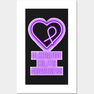 Neon Purple Ulcerative Colitis Awareness Posters and Art